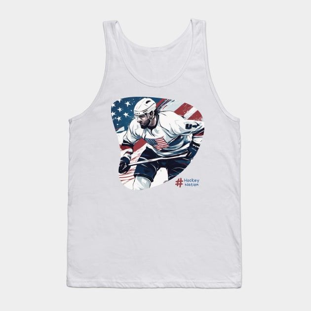 Glacial Greatness - Embracing the Spirit of American Ice Hockey! Tank Top by arti_media